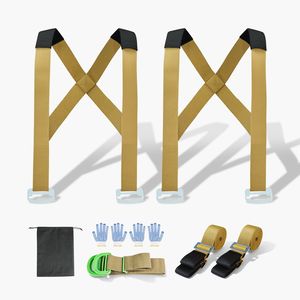 Sistema di Sollevamento e Trasporto per 2 Persone, Capacità 1 Tonnellata, con 2 Imbracature in Nylon e Cinghie di Carico, 1 Cinghia Manuale Regolabile e 2 Cinghie per Trasporto - Product Image 1