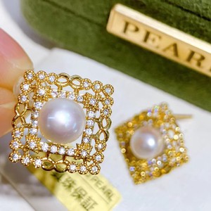 Pendientes de Perlas de Agua Dulce Estilo Vintage, Joyería de Encaje de Plata Pura Chapada en Oro de 14K con Preservación del Color - Product Image 5