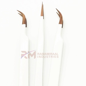 แหนบต่อขนตาปลายแหลมสแตนเลสสีขาว RMI และสีโรสโกลด์พลาสมา รุ่นปกติ - Product Image 1