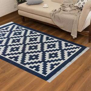 Tapis colorés en coton à tissage plat fabriqués à la main Accents de maison scandinaves élégants pour les espaces de vie Vibrant 023 Set - Product Image 2