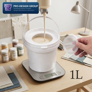 Eco Friendly 1L Wall Paint Storage <b>Bucket</b> <b>with</b> Dispensing <b>Lid</b> Recyclable Airtight Plastic Container for Home Decor - Product Image 1