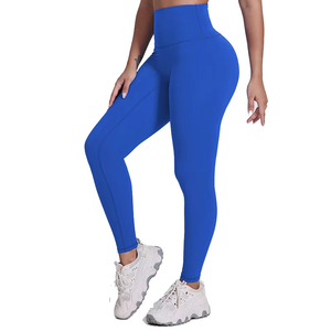 Women <b>Leggings</b> High Waist Full Length Solid <b>Pink</b> Yoga <b>Legging</b> With Ruched Detail Elastic Waist Four-Way Stretch Seamless Pants - Product Image 6