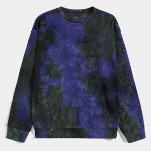 Sudaderas cómodas de manga larga, transpirables, 100% algodón, de alta calidad, con cuello redondo y efecto tie-dye, tela suave, para hombre. - Product Image 1