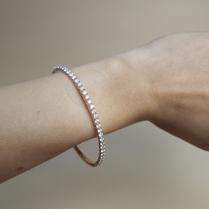 3.09 CT Lab Grown Diamond Bangle <b>Bracelet</b> in 18K Gold Plated | IGI Certified Luxury Bridal Wedding Jewelry - Product Image 1