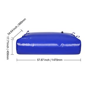 Serbatoio d'Acqua Pieghevole per Camper da 540L/142,7 Galloni, Grande Capacità, in PVC Blu 1000D, Contenitore Morbido per Idratazione - Product Image 6