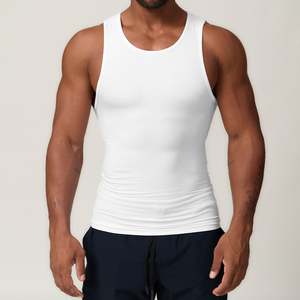 MATEX SPORTS Mens Black White Tight <b>Singlet</b> Sports Fitness Yoga Bodybuilding Vest Cotton Spandex Quick Dry Vintage <b>Running</b> - Product Image 1