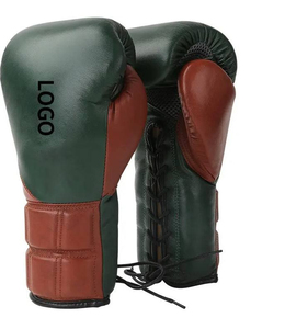 Guantes de MMA/Kick Boxing Vibe de Cuero Cosido, Verde Marrón, Cierre de Cordones en la Muñeca, Equipo de Entrenamiento para Adultos, 16oz, Guantes de Combate, Logotipo Personalizado - Product Image 2