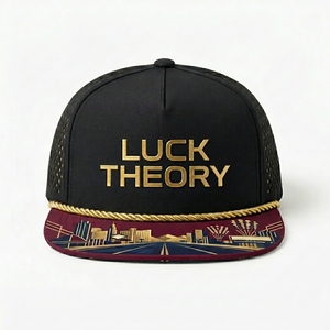 หมวกแก๊ปทรงแบน 5 แผง พรีเมียม ปีกหมวกแบบ Snapback  โลโก้ TPU แบบเจาะรูด้วยเลเซอร์  ปีกหมวกออกแบบเองได้  ปักลายนูน 3 มิติ  รับผลิตแบบ OEM ODM - Product Image 1