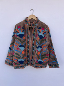 Wholesale <b>Reversible</b> Vintage Embroidered Floral Pattern Velvet Bomber <b>Jacket</b>-Eco-Friendly Windproof Breathable Unisex Winter - Product Image 1