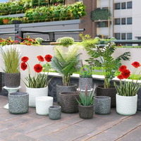 Jardinières en béton léger et en fibre de verre pour la maison et le jardin, grands pots de fleurs en ciment pour l'aménagement paysager