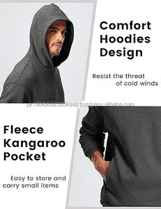 เสื้อฮู้ดดี้ทรงโอเวอร์ไซส์สไตล์วินเทจสีดำแบบยูนิเซ็กซ์ มีกระเป๋า - Product Image 3