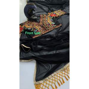 DESIGNER FACNY SAREE SEQUENCE and EMBROIDERY WORK ULL STITCHED BLOUSE BLACK - Product Image 3