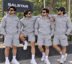 Custom Men’s Windbreaker Grey Tracksuit Set Lightweight Waterproof Hooded Jacket Shorts 2 Piece Sportswear <b>Jogging</b> <b>Suit</b> - Product Image 5