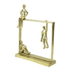 33cm H X 8cm W X 25.5cm L Modern Aluminium Figurative Sculpture Three Human Figures Rectangle <b>Frame</b> Handmade Eco-Friendly - Product Image 3