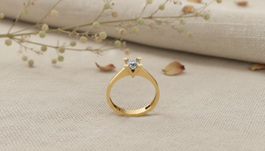 Anillo de Compromiso Solitario de Oro de 10k Hecho a Mano, Directo de Fábrica, con Diamante Cultivado en Laboratorio VVS1 para Mujer - Product Image 5