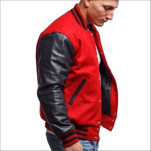 Chaqueta Varsity de Béisbol para Hombre de Alta Calidad, Fabricada por OEM, con Letras Bordadas Personalizadas, Mangas de Poliéster, para Invierno - Product Image 5