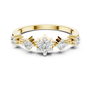 Anillo de Oro Rosa de 14K con Diamante Cultivado en Laboratorio, Corte Redondo, para Mujer |   Ropa de Fiesta |   Diamante Cultivado Nuevo - Product Image 6