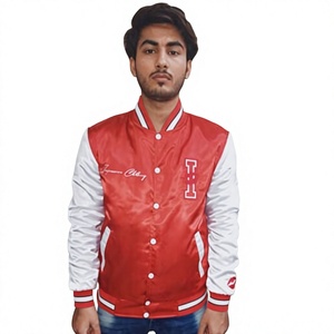 Patchs brodés personnalisés, broderie vintage 3D, veste varsity en satin, haute qualité, 100% polyester, séchage rapide, personnalisable pour homme - Product Image 1