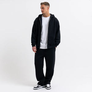Conjunto Deportivo 2 en 1 para Hombre, con Capucha, de Forro Polar, Manga Larga, Cierre de Cremallera, Pantalones Deportivos Casuales de Algodón para Otoño - Product Image 1