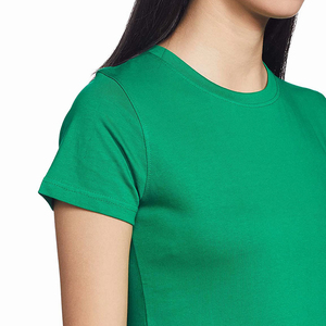 T-shirts en coton vert pour femmes, tendance, à séchage rapide, manches courtes, col rond, écologiques, fabriqués au Pakistan - Product Image 5