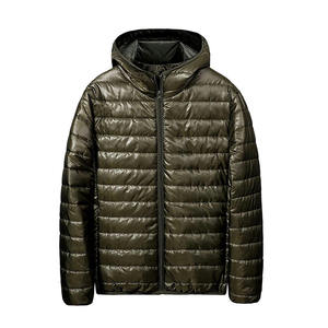 Wholesale Mens Lightweight Puffer Jacket Hooded Warm Winter Packable <b>Down</b> Bubble Coat Custom Windproof Male Outwear Apparel - Product Image 5