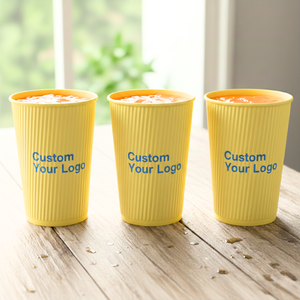 Gobelets en papier jetables à paroi ondulée de 12 oz avec logo de votre entreprise pour boissons chaudes et froides et centres de rafraîchissement - Product Image 3
