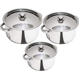 Stainless Steel Casseroles <b>Set</b> Hot <b>Pot</b> Casseroles <b>Set</b> Kitchen Food <b>Pot</b> Food Casserole and Handmade Shinny Polished - Product Image 1