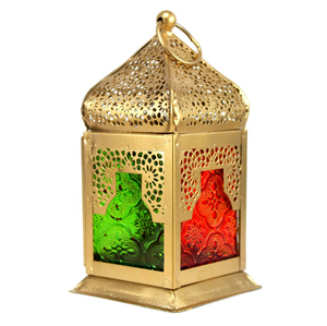 stylish look Metal Rectangular Lantern With Orange Patterned <b>Panels</b> Home Decoration Durable Design Export Quality Lantern - Product Image 5