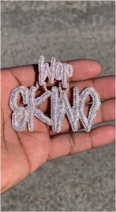 Colgante de Hip Hop Personalizado con Nombre o Letra, Completamente Cubierto de Piedras de Moissanita VVS, Colgante con Iniciales, Joyería Fina - Product Image 3