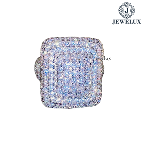 Custom Luxury Unisex Silver Rings with 14K Gold Plating IGI Certified Jewelux for Wedding Engagement Parties Export From India - Product Image 3
