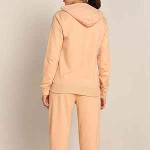 Stylish Women's Winter 2 Piece Activewear <b>Set</b> Hooded Long Sleeve Top <b>Matching</b> <b>Jogger</b> Pants Solid Fleece Casual Sportswear Wear - Product Image 3