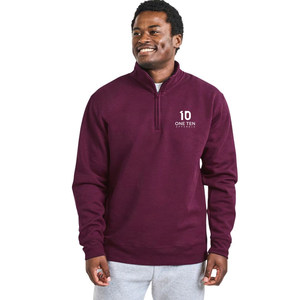 Sudadera con cremallera de 1/4 para adulto, color granate, de forro polar suave, cálida, informal, de manga larga, con capucha y cremallera de cuarto, ropa personalizada al por mayor - Product Image 2