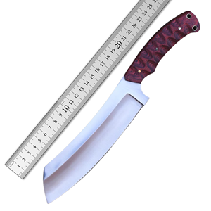 Cuchillo de Carnicero de Hoja Fija de Alta Resistencia, Núcleo de Acero Damasco VG-10, Estilo Vintage, Mango de Madera, Uso en Cocina, Ambidiestro - Product Image 6