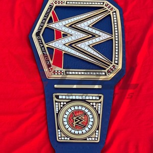 Ceinture de championnat universel personnalisée de lutte poids lourd avec plaques métalliques dorées de 50 pouces, taille adulte, sangle en cuir - Product Image 1