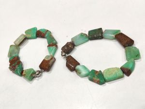 Natural Chrysoprase Nugget Tumbled 6mm To 9mm <b>Beads</b> <b>Bracelet</b> With Magnetic Clasp - Product Image 3