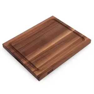 Planche à découper en bois rectangulaire avec poignée, finition naturelle, planche à découper de cuisine - Product Image 3