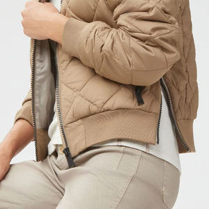 2026 High Quality <b>Women's</b> Bomber <b>Jacket</b> with Hooded Collar Long <b>Sleeves</b> Full Zip <b>Short</b> Style Breathable Cotton Lining Nylon - Product Image 6