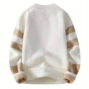 <b>Men</b> Stand Collar Knit Sweater Half Button Soft Warm <b>Long</b> Sleeve Casual Comfortable Daily Wear Autumn Winter OEM ODM Production - Product Image 2