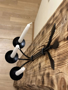 Aplique de pared de hierro forjado a mano con candelero duradero de tres candelabros de Metal para decoración navideña - Product Image 4