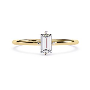 Bagues en diamant naturel, coupe émeraude unique, diamant serti, bague de fiançailles et de mariage vintage, certifiée IGI, bagues de luxe - Product Image 1