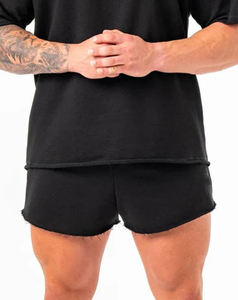 Pantalones Cortos Negros de Algodón de Alto Rendimiento para Hombre, Casuales, con Cordón en la Cintura, Color Sólido, Transpirables, Tejidos, de Tiro Medio, de Secado Rápido - Product Image 5
