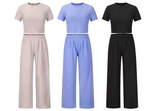 Conjunto de Pantalones de Dos Piezas para Mujer, Verano 2026, Nuevo, a la Moda, con Capucha, Sexy, Estampado Liso, Conjunto Deportivo para Mujer - Product Image 4