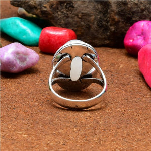 Bague en argent 925 avec pierre de lune bleue, bijou artisanal de créateur, cadeau pour elle, bague d'anniversaire de mariage - Product Image 3