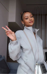 Fleece Custom logo <b>Women's</b> Zip up <b>Hoodie</b> Causal Sportswear Fleece <b>Women</b> Oversized <b>Hoodie</b> - Product Image 3