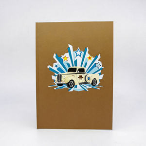 Tarjeta 3D Pop-Up de Coche Clásico, Tarjeta de Felicitación Hecha a Mano 3D para Papá, Tarjetas Pop-Up con Temática 3D, Tarjeta 3D Pop-Up de Papel para el Día del Padre - Product Image 4