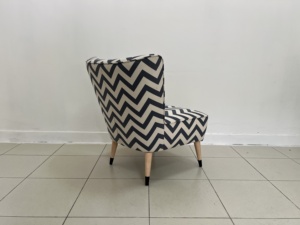 Fauteuil à dossier haut écologique au design géométrique moderne en zigzag et crème pour salon et hôtel - Product Image 6
