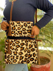 Sac à main en cuir de vache, combinaison, élégant, pour femmes, sacs à bandoulière avec même fourrure, pochette, nouvelle collection - Product Image 6