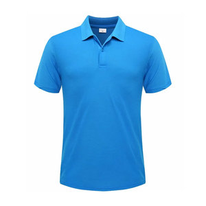 Wholesale Luxury Men's Solid <b>Blue</b> Short Sleeve Knitted <b>Polo</b> <b>Shirt</b> Casual Regular Fit Button Design Printing High Quality <b>Shirts</b> - Product Image 1