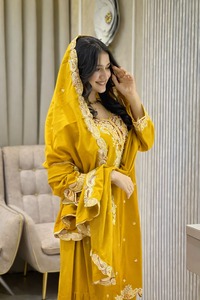 ชุดสาหรี่กะมีซผ้าไหมชิโนนอินเดียปากีสถาน ดีไซน์ทันสมัย สำหรับผู้หญิง  คอลเลคชั่นใหม่ล่าสุด  ชุดงานแต่งงาน ชุดงานเลี้ยงฤดูร้อน  ชุดพื้นเมือง - Product Image 4