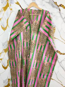 Women Tiger Print <b>Kaftan</b> Dress Wholesale Bulk Cotton <b>Beach</b> Wear Dubai Style - Product Image 2